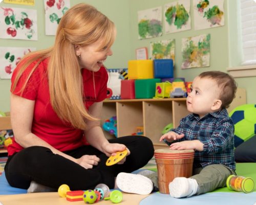 Sensory play with touch-and-feel toys