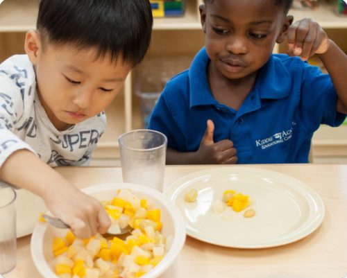 Family-style dining with my friends and educators