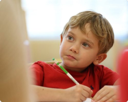 We work on writing and letter recognition